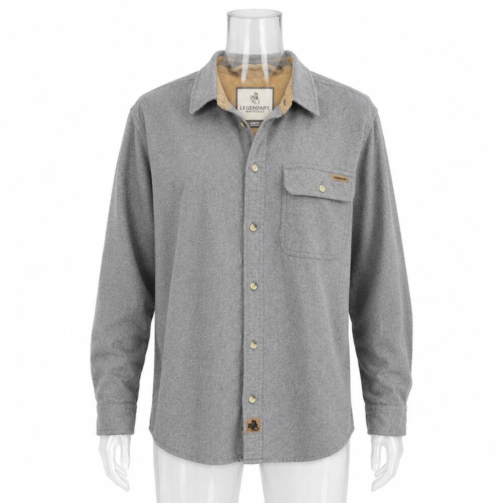 Legendary Whitetails Gray Button Shirt Outdoor Rugged Relaxed Fit